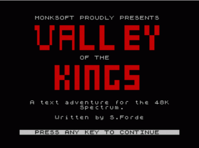 Valley Of The Kings (1984)(Monk Soft) (USA) Game Cover